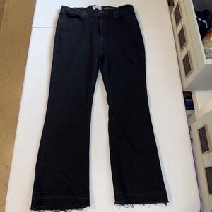 Lola Jeans Billie High Rise Black Bootcut Pants Women's Size 31 Unfinished Hem